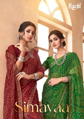 Simayaa Vol 18 By Ruchi Fancy Chiffon Bandhani Saree Collection